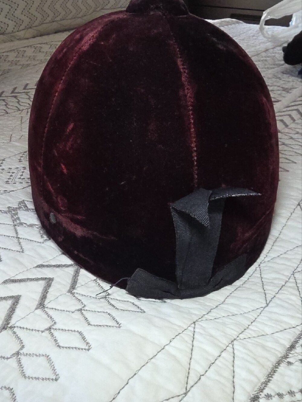 Velvet Riding Cap - Burgundy - Picture 2 of 3